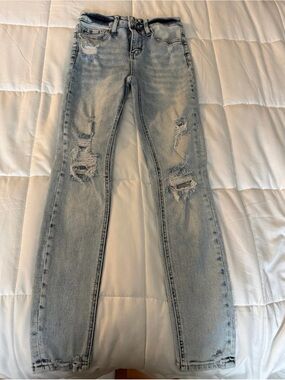 Vervet Acid Wash Distressed Women’s Jeans - Casual Slim Fit size 1